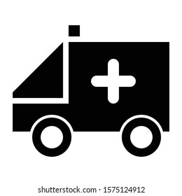 ambulance  icon glyph vector design