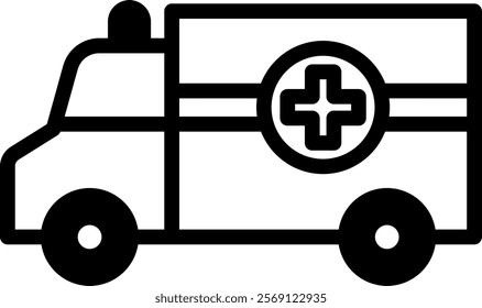 Ambulance Icon Glyph Vector Illustration