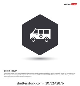 ambulance icon Hexa White Background icon template