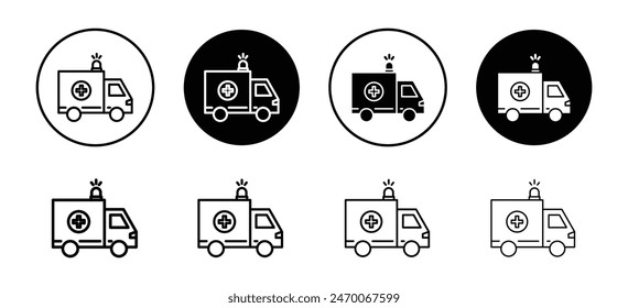 Ambulance icon highlighting emergency medical services and urgent care response, ideal for healthcare and first aid designs