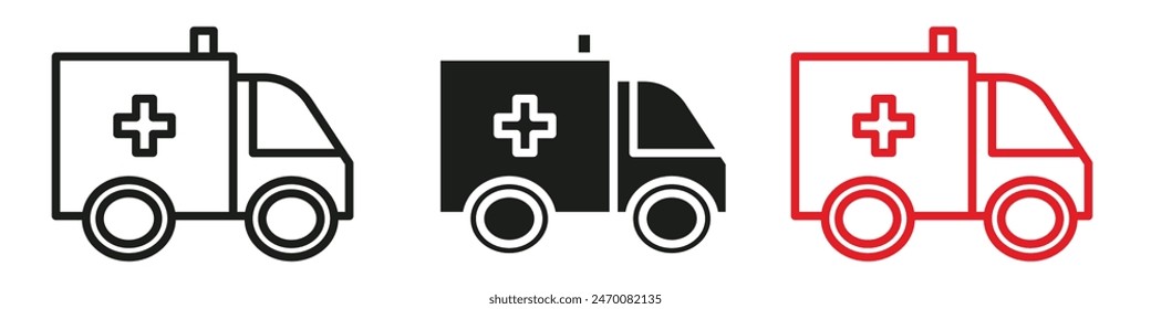 Ambulance icon highlighting emergency medical response and urgent care, ideal for hospitals and first aid applications