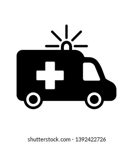 Ambulance icon hospital vehicle symbol vector emergency medical rescue healthcare illustration