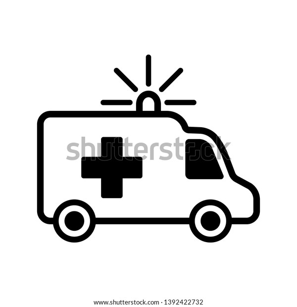 Ambulance icon hospital vehicle\
symbol vector emergency medical rescue healthcare\
illustration