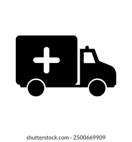 Icono de ambulancia ilustrado sobre fondo