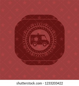 ambulance icon inside badge with red background