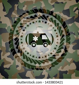 ambulance icon inside camo emblem