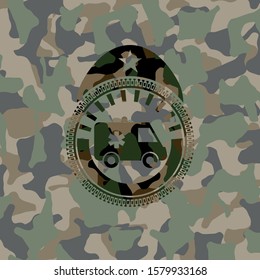 ambulance icon inside camo texture