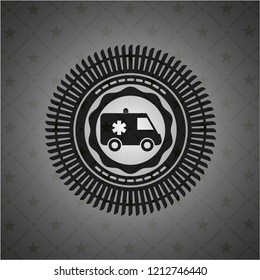 ambulance icon inside dark emblem