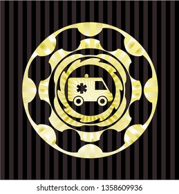 ambulance icon inside shiny badge