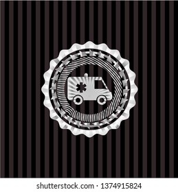 ambulance icon inside silver badge