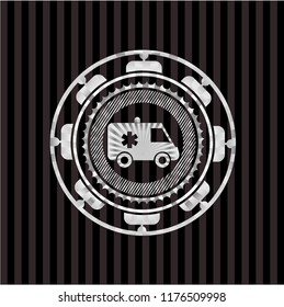 ambulance icon inside silver emblem