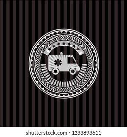 ambulance icon inside silver emblem