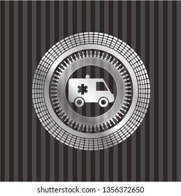ambulance icon inside silver emblem