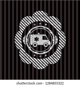 ambulance icon inside silvery shiny emblem