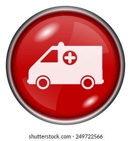 Ambulance icon. Internet button on white background. 