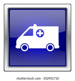 Ambulance icon. Internet button on white background. EPS10 vector.