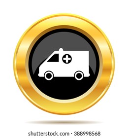 Ambulance icon. Internet button on white background. EPS10 vector.