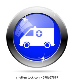 Ambulance icon. Internet button on white background. EPS10 vector