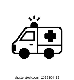 Ambulance icon isolate white background vector stock illustration.