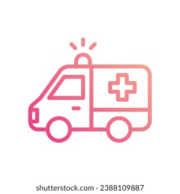 Icono de ambulancia aísle la ilustración del material del vector de fondo blanco.