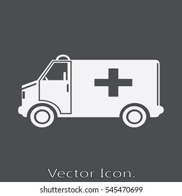 Ambulance  icon isolated of flat style. Vector illustration.
