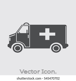Ambulance  icon isolated of flat style. Vector illustration.