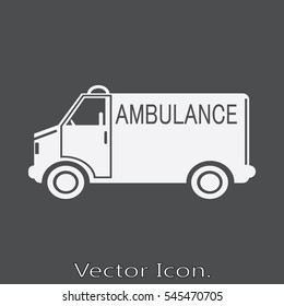 Ambulance  icon isolated of flat style. Vector illustration.