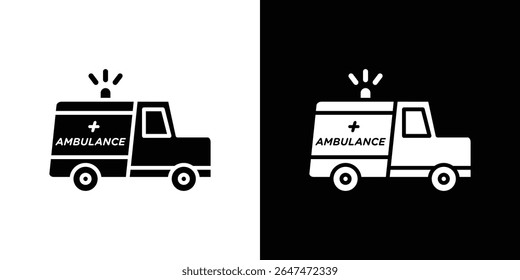 Ambulance icon Isolated flat vector in outline