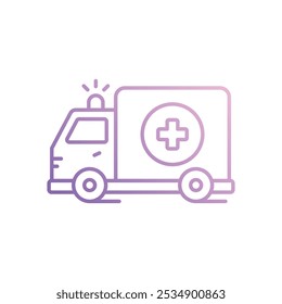 Ambulance icon isolated on a white background. Vector illustration.