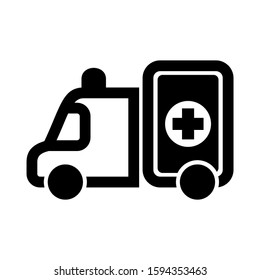 ambulance icon isolated sign symbol vector illustration - high quality black style vector icons
