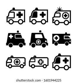 ambulance icon isolated sign symbol vector illustration - Collection of high quality black style vector icons
