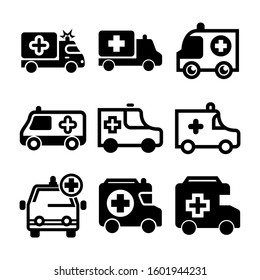 ambulance icon isolated sign symbol vector illustration - Collection of high quality black style vector icons
