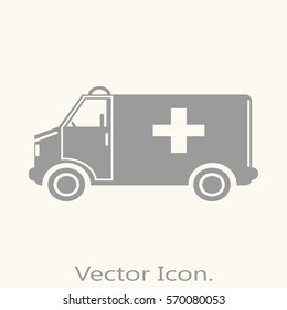 Ambulance icon isolated sign symbol and flat style for app, web and digital design. Vector illustration.