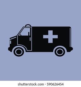 Ambulance icon isolated sign symbol and flat style for app, web and digital design. Vector illustration.