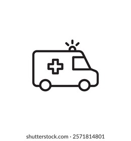 ambulance icon isolated white background