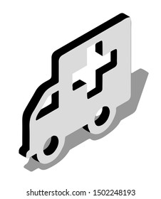 ambulance icon isometric - Vector
