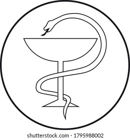 ambulance icon; line art style; vector illustration, symbol for app, print or web.
