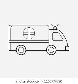 Ambulance icon line element. Vector illustration of ambulance icon line isolated on clean background for your web mobile app logo design.