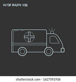 Ambulance icon line element. Vector illustration of ambulance icon line isolated on clean background for your web mobile app logo design.