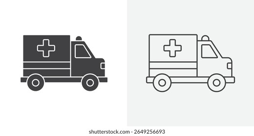 Ambulance icon Line graphics illustration