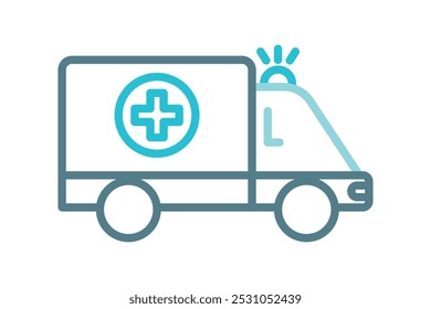 Ambulance icon. line icon style. icon related to medical. health elements vector illustration