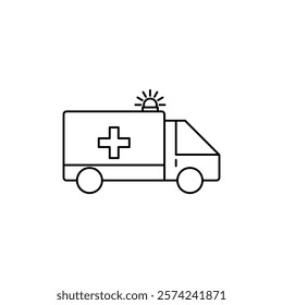 Ambulance icon linear logo isolated