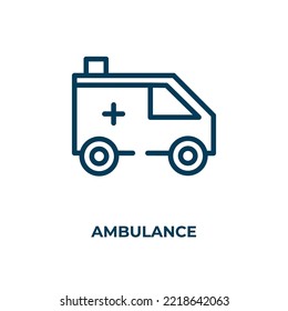 Ambulance icon. Linear vector illustration. Outline ambulance icon vector. Thin line symbol for use on web and mobile apps, logo, print media.