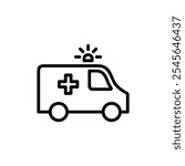 Ambulance icon logo design. ambulance truck sign and symbol. ambulance car