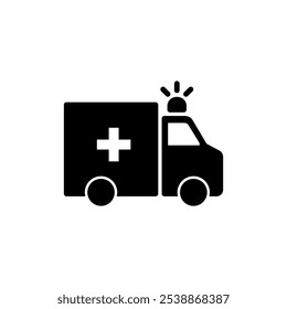 Ambulance icon logo design. ambulance truck sign and symbol. ambulance car