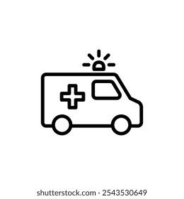 Ambulance icon logo design. ambulance truck sign and symbol. ambulance car