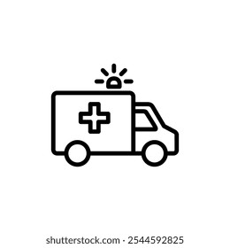 Ambulance icon logo design. ambulance truck sign and symbol. ambulance car