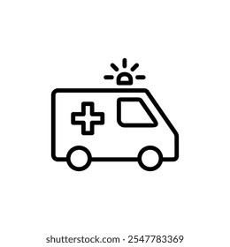 Ambulance icon logo design. ambulance truck sign and symbol. ambulance car