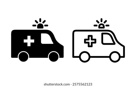 Ambulance icon logo design. ambulance truck sign and symbol. ambulance car