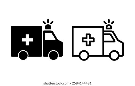 Ambulance icon logo design. ambulance truck sign and symbol. ambulance car